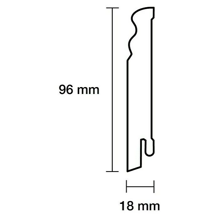 BAUHAUS Sockelleiste Weiß, 2,44 M X 1,8 Cm X 9,6 Cm, Profiliert 4 BAUHAUS Sockelleiste Weiß, 2,44 M X 1,8 Cm X 9,6 Cm, Profiliert – Bild 4