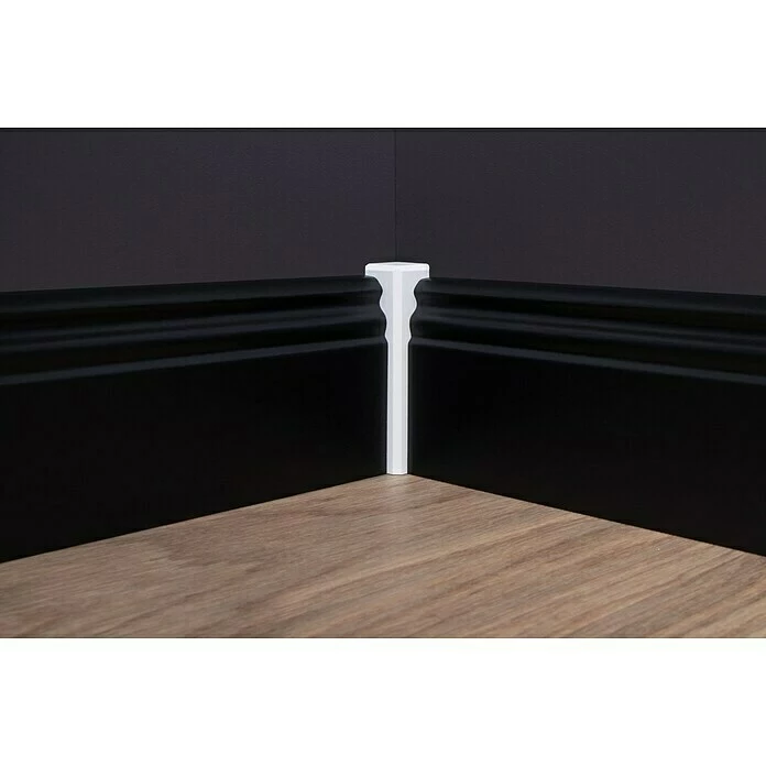 BAUHAUS Sockelleiste 2,4 M X 16 Mm X 80 Mm, Profiliert, Schwarz 3 BAUHAUS Sockelleiste 2,4 M X 16 Mm X 80 Mm, Profiliert, Schwarz – Bild 3