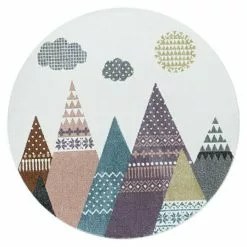 BAUHAUS Kurzflorteppich Lucky 3614 Multi, Durchmesser: 160 Cm, 100% Polypropylen