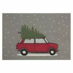 BAUHAUS Fußmatte Christmas Car Bunt, 40 X 60 Cm, 100 % Polyester