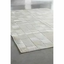 BAUHAUS Esbeco Deko-Kuhfell Patchwork Weiß, 180 X 120 Cm, 100 % Echtfell