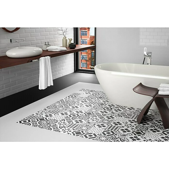 BAUHAUS Modern Style Feinsteinzeugfliese Queens 15 X 15 Cm, Schwarz/Weiß, Matt 2 BAUHAUS Modern Style Feinsteinzeugfliese Queens 15 X 15 Cm, Schwarz/Weiß, Matt – Bild 2