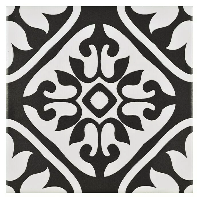 BAUHAUS Modern Style Feinsteinzeugfliese Queens 15 X 15 Cm, Schwarz/Weiß, Matt 5 BAUHAUS Modern Style Feinsteinzeugfliese Queens 15 X 15 Cm, Schwarz/Weiß, Matt – Bild 5