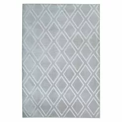 BAUHAUS Kayoom Kurzflorteppich Monroe III Grau/Blau, 150 X 80 Cm, 100 % Polyester