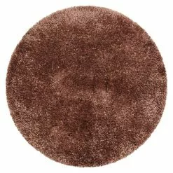 BAUHAUS Hochflorteppich Brilliant 4200 Kupfer, Durchmesser: 80 Cm, 100% Polyester