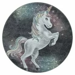 BAUHAUS Kurzflorteppich Funny 2102 Grau, Durchmesser: 120 Cm, 100% Polypropylen