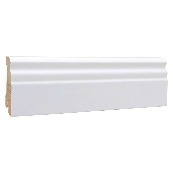 BAUHAUS Sockelleiste Weiß, 2,4 M X 16 Mm X 58 Mm, Profiliert 1 BAUHAUS Sockelleiste Weiß, 2,4 M X 16 Mm X 58 Mm, Profiliert