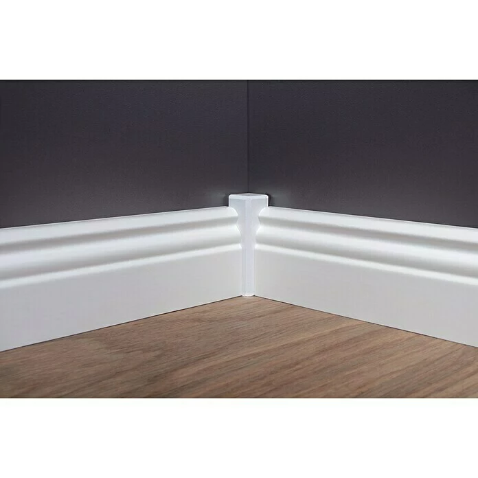 BAUHAUS Sockelleiste Weiß, 2,4 M X 16 Mm X 58 Mm, Profiliert 3 BAUHAUS Sockelleiste Weiß, 2,4 M X 16 Mm X 58 Mm, Profiliert – Bild 3