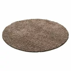 BAUHAUS Hochflorteppich Life 1500 Mocca, Durchmesser: 200 Cm, 100% Polypropylen