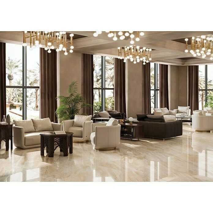 BAUHAUS Feinsteinzeugfliese Breccia Diano 80 X 80 Cm, Beige, Glänzend 3 BAUHAUS Feinsteinzeugfliese Breccia Diano 80 X 80 Cm, Beige, Glänzend – Bild 3