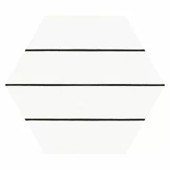 BAUHAUS Feinsteinzeugfliese Hexagon Porto Savona 22 X 25 Cm, Weiß/Schwarz, Matt