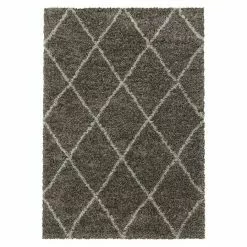 BAUHAUS Hochflorteppich Alvor 3401 Taupe, 150 X 80 Cm, 100% Polypropylen