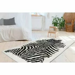 BAUHAUS Kayoom Hochflorteppich Zebra Weiß/Schwarz, 160 X 120 Cm, 100 % Polyester -Angebote Fliesen Store 12 3458