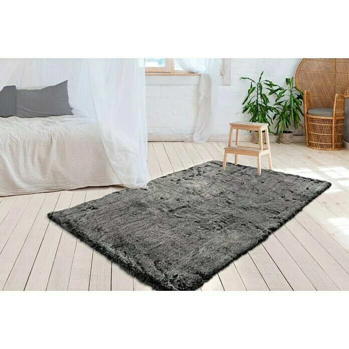 BAUHAUS Kayoom Hochflorteppich Tender Anthrazit, 230 X 160 Cm, 85 % Acrylic, 15 % Polyester 4 BAUHAUS Kayoom Hochflorteppich Tender Anthrazit, 230 X 160 Cm, 85 % Acrylic, 15 % Polyester – Bild 4