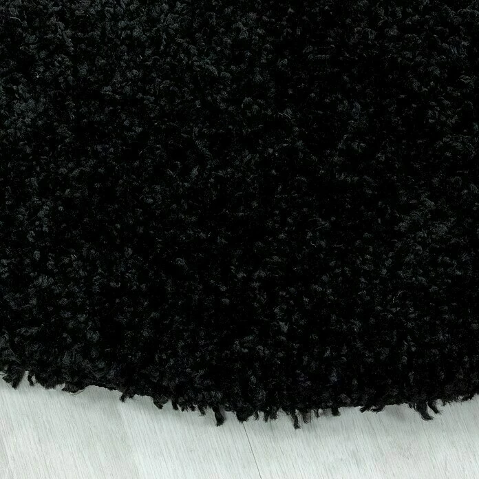 BAUHAUS Hochflorteppich Sydney 3000 Schwarz, Durchmesser: 120 Cm, 100% Polypropylen 4 BAUHAUS Hochflorteppich Sydney 3000 Schwarz, Durchmesser: 120 Cm, 100% Polypropylen – Bild 4