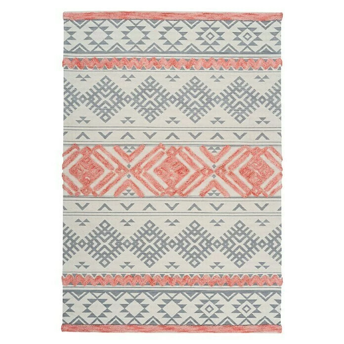 BAUHAUS Kayoom Flachgewebeteppich Ethnie Grau/Rot, 230 X 160 Cm, 100 % Baumwolle 1 BAUHAUS Kayoom Flachgewebeteppich Ethnie Grau/Rot, 230 X 160 Cm, 100 % Baumwolle