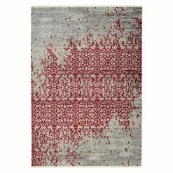 BAUHAUS Kayoom Kurzflorteppich Baroque Grau/Rot, 230 X 160 Cm, 100 % Polyester
