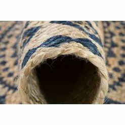 BAUHAUS Teppich Rund Mamda Natur/Schwarz, Durchmesser: 80 Cm, Jute -Angebote Fliesen Store 12 3909