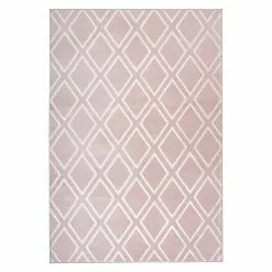 BAUHAUS Kayoom Kurzflorteppich Monroe III Rosa, 290 X 200 Cm, 100 % Polyester
