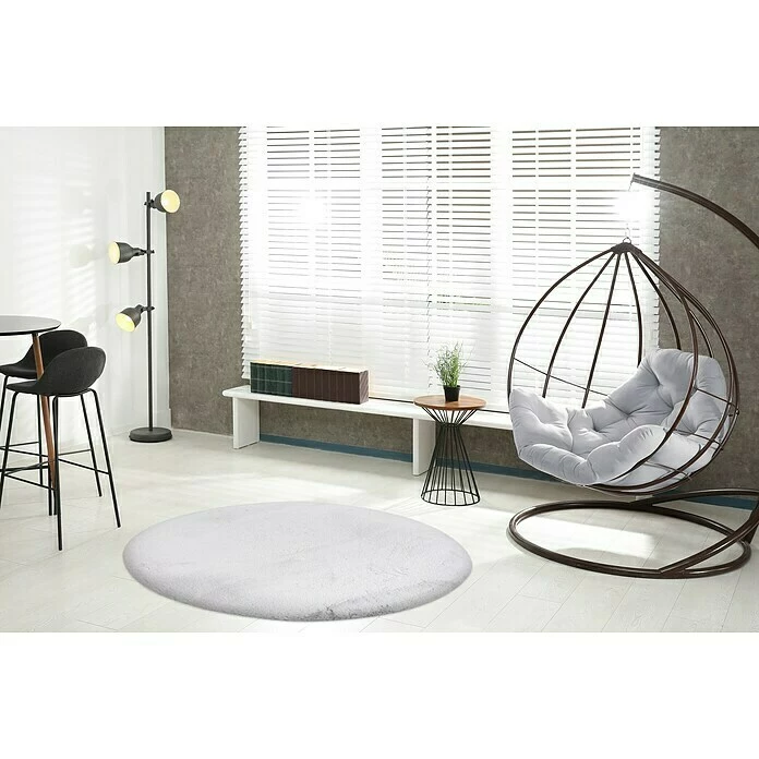 BAUHAUS Teppich Rund Happy Silber, Durchmesser: 120 Cm, 100 % Polyester (Flor) 2 BAUHAUS Teppich Rund Happy Silber, Durchmesser: 120 Cm, 100 % Polyester (Flor) – Bild 2