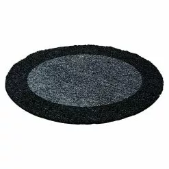 BAUHAUS Hochflorteppich Life 1503 Anthrazit, Durchmesser: 160 Cm, 100% Polypropylen