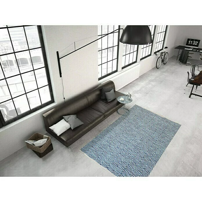 BAUHAUS Kayoom Teppich Cocktail 400 Blau, L X B: 150 X 80 Cm, 100% Baumwolle 2 BAUHAUS Kayoom Teppich Cocktail 400 Blau, L X B: 150 X 80 Cm, 100% Baumwolle – Bild 2