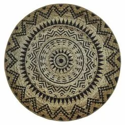 BAUHAUS Teppich Rund Stampa Natur/Schwarz, Durchmesser: 100 Cm, 100 % Polyester