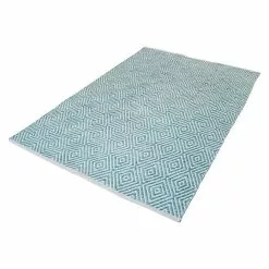 BAUHAUS Kayoom Teppich Cocktail 300 Türkis, L X B: 170 X 120 Cm, 100% Baumwolle