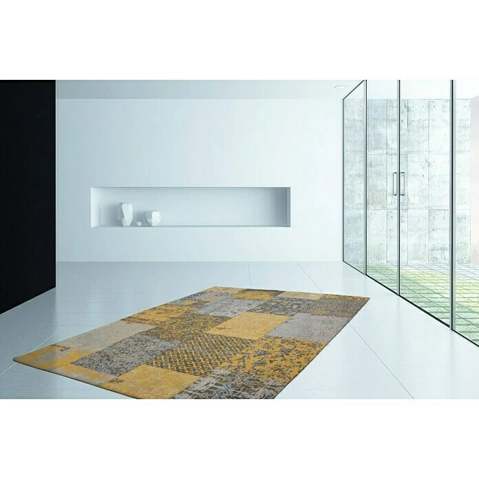 BAUHAUS Kayoom Teppich Jacquard Gold, L X B: 290 X 200 Cm, 100 % Baumwolle 3 BAUHAUS Kayoom Teppich Jacquard Gold, L X B: 290 X 200 Cm, 100 % Baumwolle – Bild 3