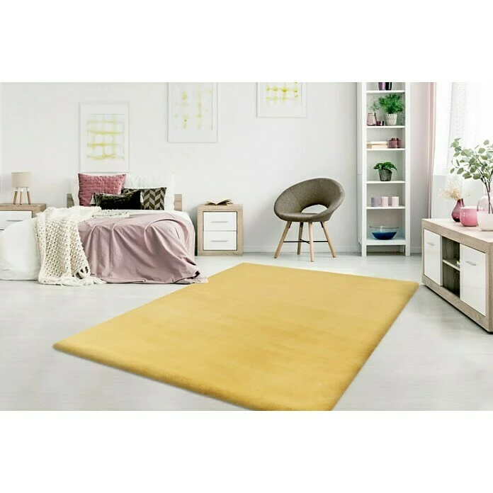 BAUHAUS Hochflorteppich Happy Gelb, 170 X 120 Cm, 100 % Polyester (Flor) 6 BAUHAUS Hochflorteppich Happy Gelb, 170 X 120 Cm, 100 % Polyester (Flor) – Bild 6