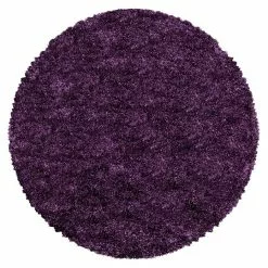 BAUHAUS Hochflorteppich Fluffy 3500 Lila, Durchmesser: 80 Cm, 100% Polypropylen