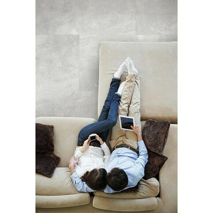 BAUHAUS Feinsteinzeugfliese Geo White 120 X 240 Cm, Weiß, Schimmernd 3 BAUHAUS Feinsteinzeugfliese Geo White 120 X 240 Cm, Weiß, Schimmernd – Bild 3