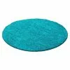 BAUHAUS Hochflorteppich Life 1500 Türkis, Durchmesser: 80 Cm, 100% Polypropylen