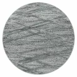 BAUHAUS Hochflorteppich Pisa 4706 Grau, Durchmesser: 160 Cm, 100% Polypropylen