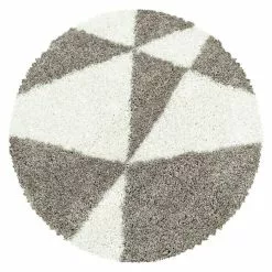 BAUHAUS Hochflorteppich Tango 3101 Beige, Durchmesser: 120 Cm, 100% Polypropylen