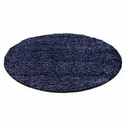BAUHAUS Hochflorteppich Life 1500 Navy, Durchmesser: 80 Cm, 100% Polypropylen
