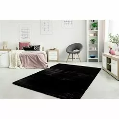 BAUHAUS Hochflorteppich Happy Schwarz, 290 X 200 Cm, 100 % Polyester (Flor) -Angebote Fliesen Store 12 4718
