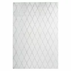 BAUHAUS Kayoom Hochflorteppich Vivica 225 Weiß/Blau, 150 X 80 Cm, 100 % Polyester