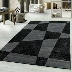 BAUHAUS Kurzflorteppich Base 2830 Schwarz, 150 X 80 Cm, 100% Polypropylen -Angebote Fliesen Store 12 4910