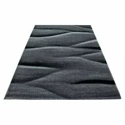 BAUHAUS Kurzflorteppich Lucca 1840 Schwarz, 230 X 160 Cm, 100% Polypropylen