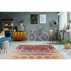 BAUHAUS Kayoom Kurzflorteppich Baroque Rot/Beige, 150 X 80 Cm, 100 % Polyester -Angebote Fliesen Store 12 5088