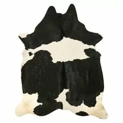 BAUHAUS Esbeco Deko-Kuhfell Schwarz/Weiß, 100 % Echtfell, Fläche Ca.: 3 M² - 4 M²
