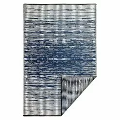 BAUHAUS Outdoor-Teppich Brooklyn Blau/Weiß, 180 X 120 Cm, 100 % Polypropylen