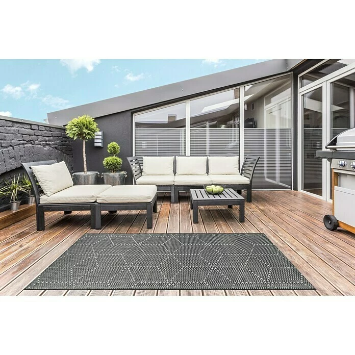 BAUHAUS Outdoor-Teppich Planus Dunkelgrau, 170 X 120 Cm, 100 % Polypropylen 3 BAUHAUS Outdoor-Teppich Planus Dunkelgrau, 170 X 120 Cm, 100 % Polypropylen – Bild 3