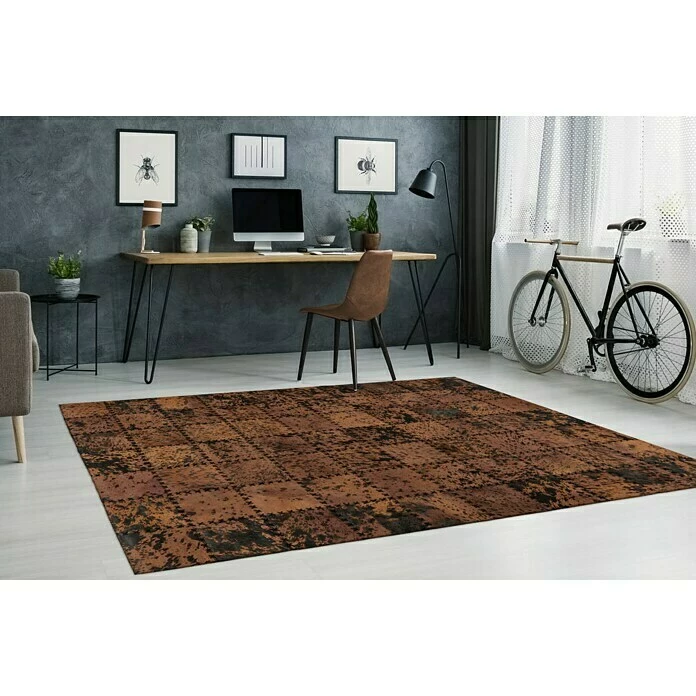 BAUHAUS Kayoom Echtlederteppich Viola Braun, 230 X 160 Cm, 100 % Echtleder 4 BAUHAUS Kayoom Echtlederteppich Viola Braun, 230 X 160 Cm, 100 % Echtleder – Bild 4