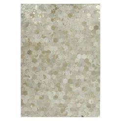 BAUHAUS Kayoom Echtlederteppich Dazzle 200 Elfenbein/Gold, L X B: 170 X 120 Cm, 100 % Leder