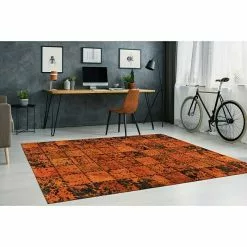 BAUHAUS Kayoom Echtlederteppich Viola Orange, 170 X 120 Cm, 100 % Echtleder -Angebote Fliesen Store 12 5315
