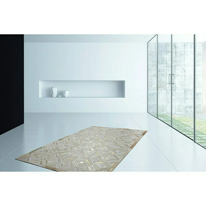 BAUHAUS Kayoom Echtlederteppich Dazzle Elfenbein, L X B: 230 X 160 Cm, 100 % Leder 3 BAUHAUS Kayoom Echtlederteppich Dazzle Elfenbein, L X B: 230 X 160 Cm, 100 % Leder – Bild 3