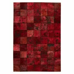 BAUHAUS Kayoom Echtlederteppich Viola Rot, 290 X 200 Cm, 100 % Echtleder