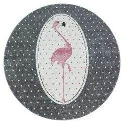 BAUHAUS Kurzflorteppich Kids 0630 Pink, Durchmesser: 120 Cm, 100% Polypropylen